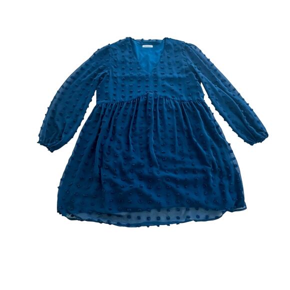 Kirundo Women’s Long Sleeve Blue V Neck Knee Length Dress Size Large - Picture 3 of 9